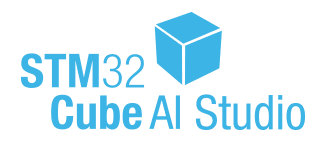 带有蓝色3D立方体图标与“STM32Cube AI Studio”字样的STM32Cube AI Studio徽标